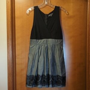 Forever 21 Black and Gray Pleated Mini Dress